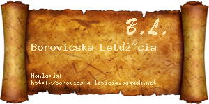 Borovicska Letícia névjegykártya